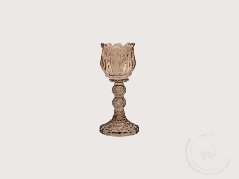 INTERIEURDINGETJES Glazen tulpkandelaar – tijdloos en elegant Brown