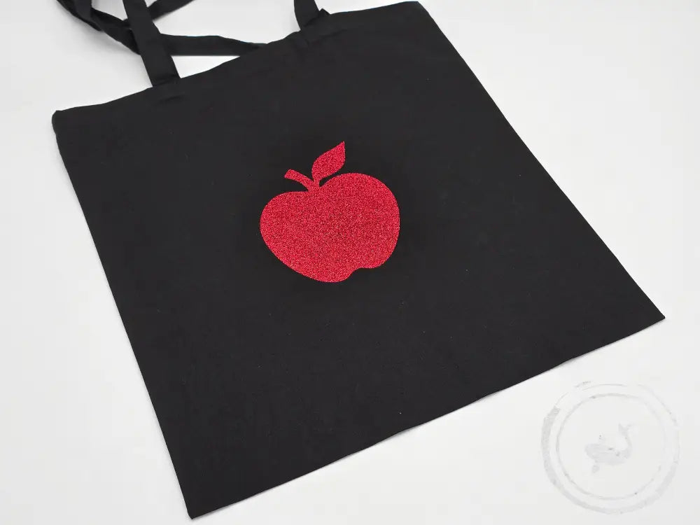 Katoenen Tas Diverse Glitterprintjes Appel