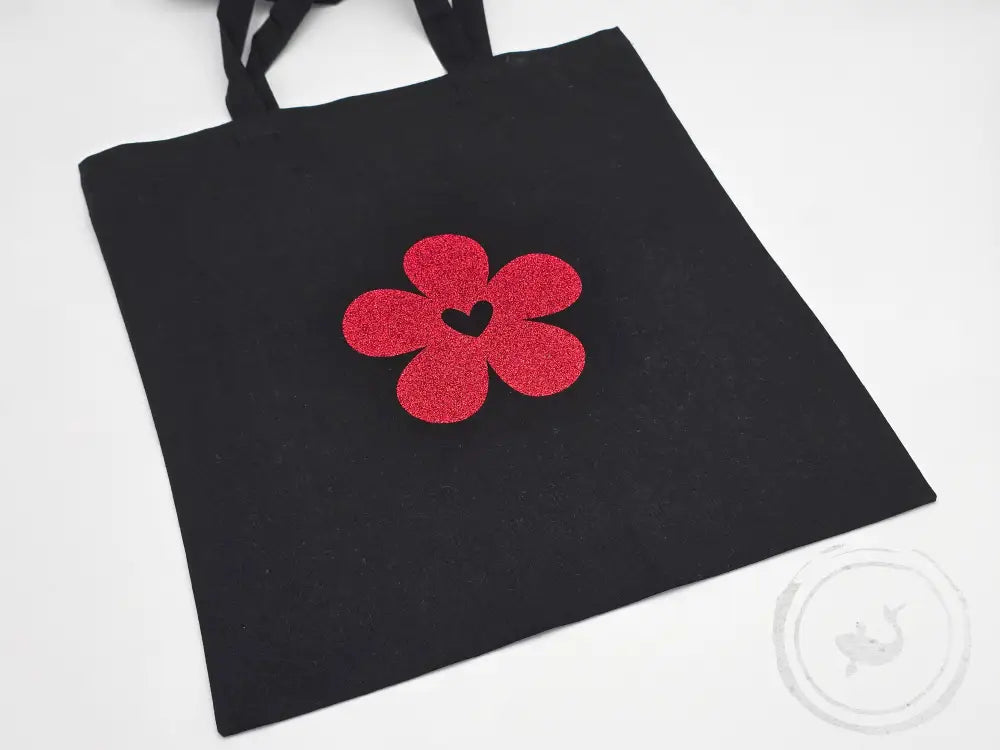 Katoenen Tas Diverse Glitterprintjes Bloem