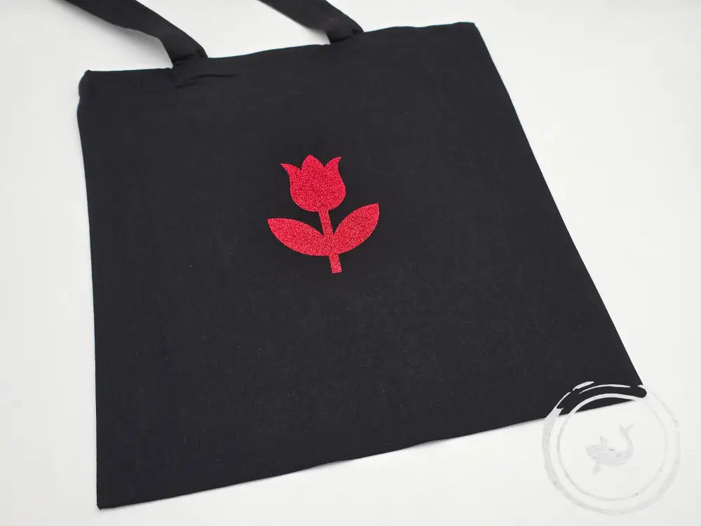 Katoenen Tas Diverse Glitterprintjes Tulp