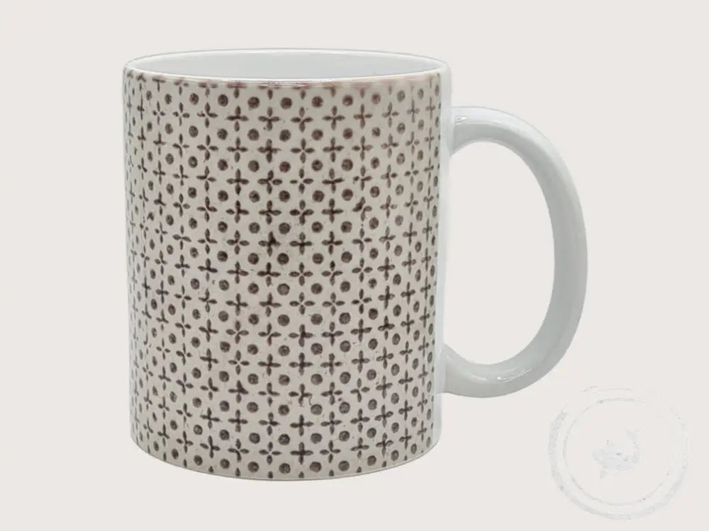 INTERIEURDINGETJES Handbedrukte mok met vintage print