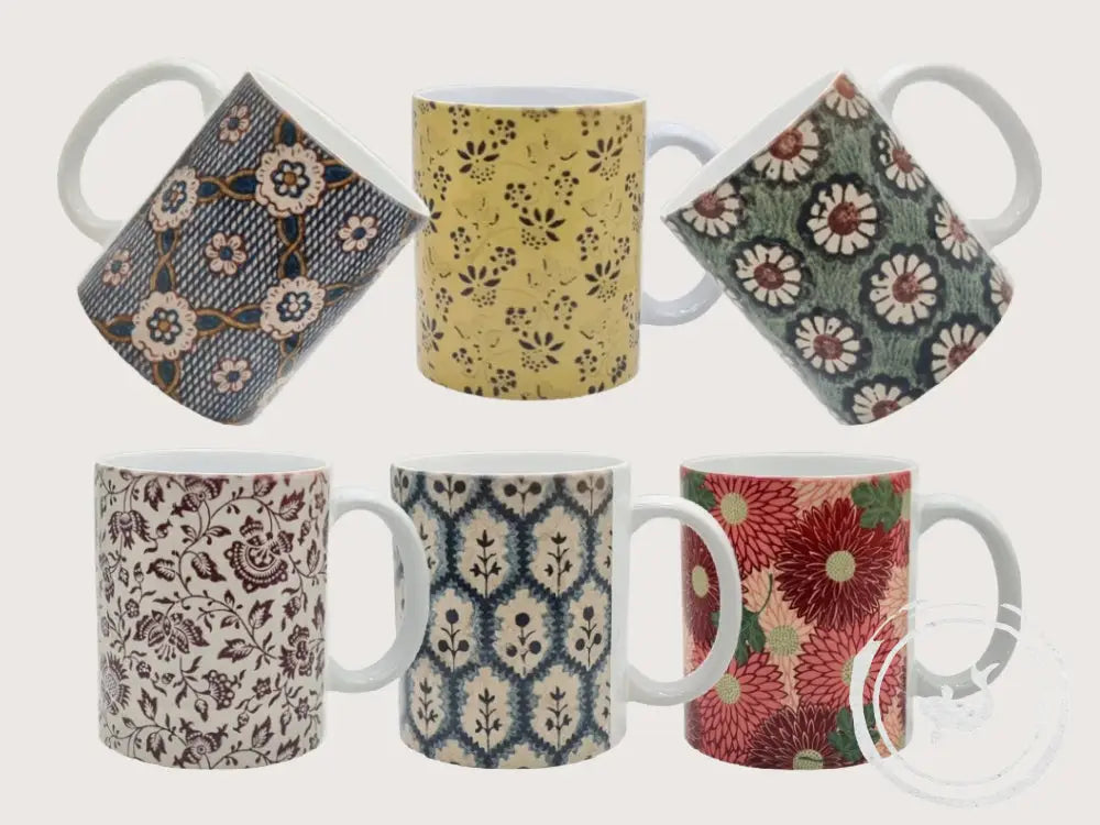 INTERIEURDINGETJES Handbedrukte mok met vintage print