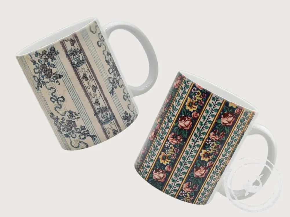 INTERIEURDINGETJES Handbedrukte mok met vintage print
