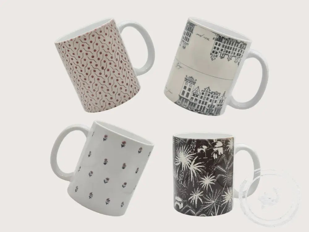 INTERIEURDINGETJES Handbedrukte mok met vintage print