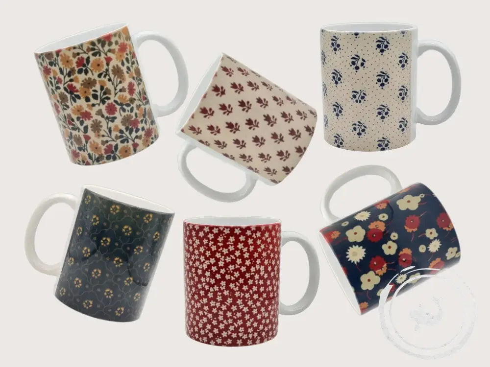 INTERIEURDINGETJES Handbedrukte mok met vintage print