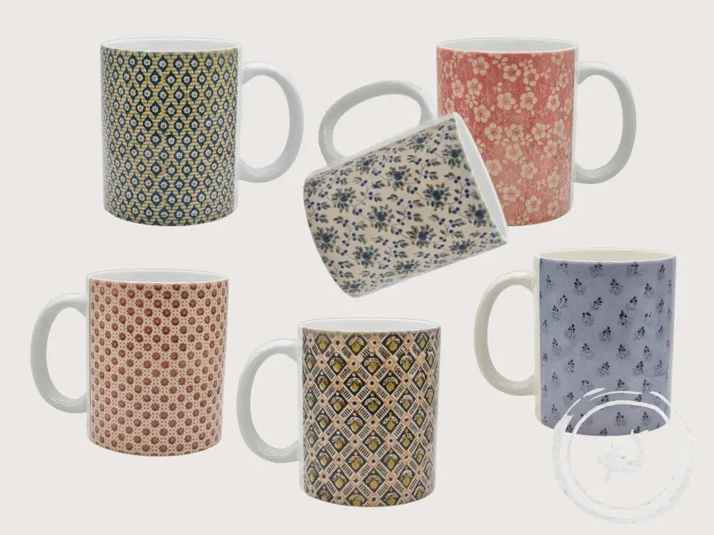 INTERIEURDINGETJES Handbedrukte mok vintage print