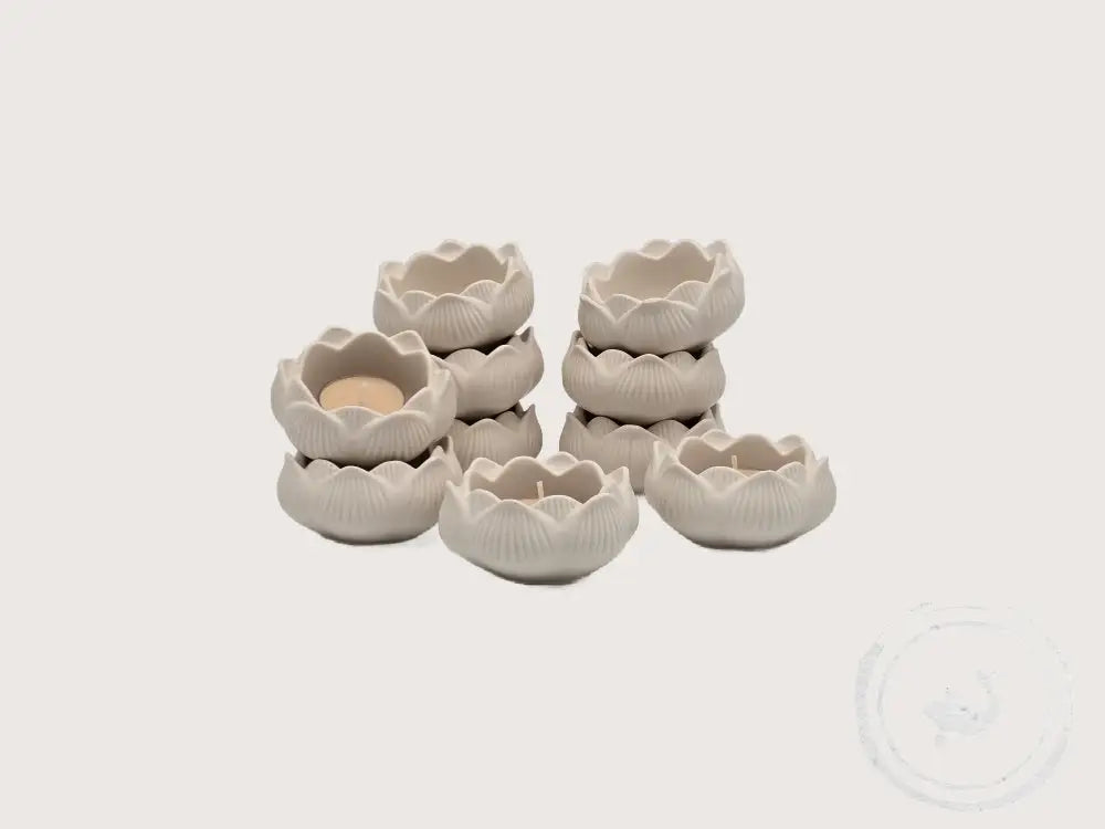 INTERIEURDINGETJES Handgemaakte Lotus Waxinelichthouder eco-resin