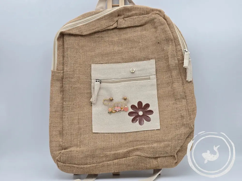 INTERIEURDINGETJES Jute Rugzak ’bloem’