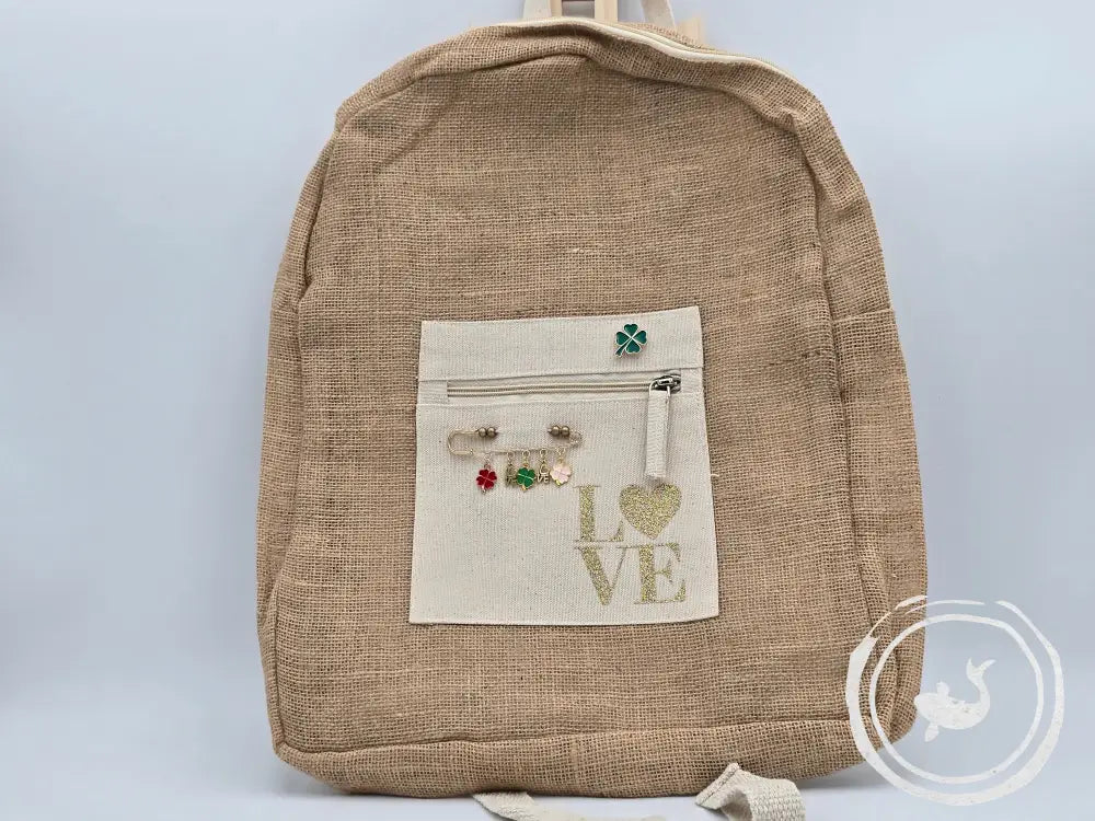 INTERIEURDINGETJES Jute Rugzak ’love’