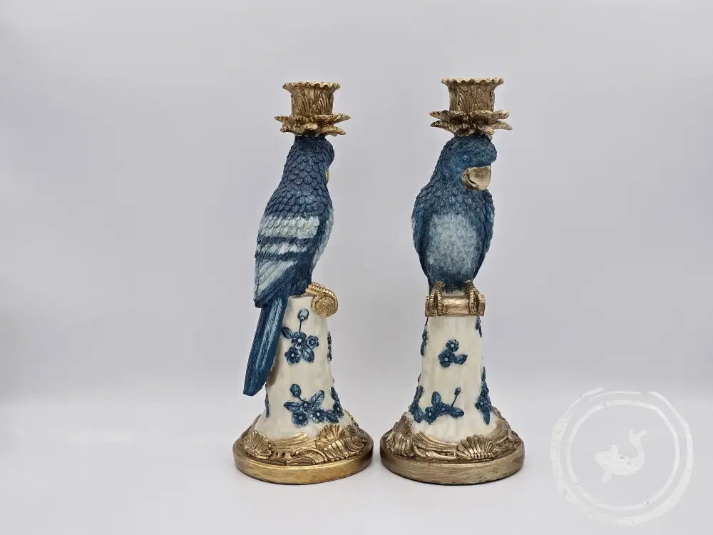 Bird blue kandelaar