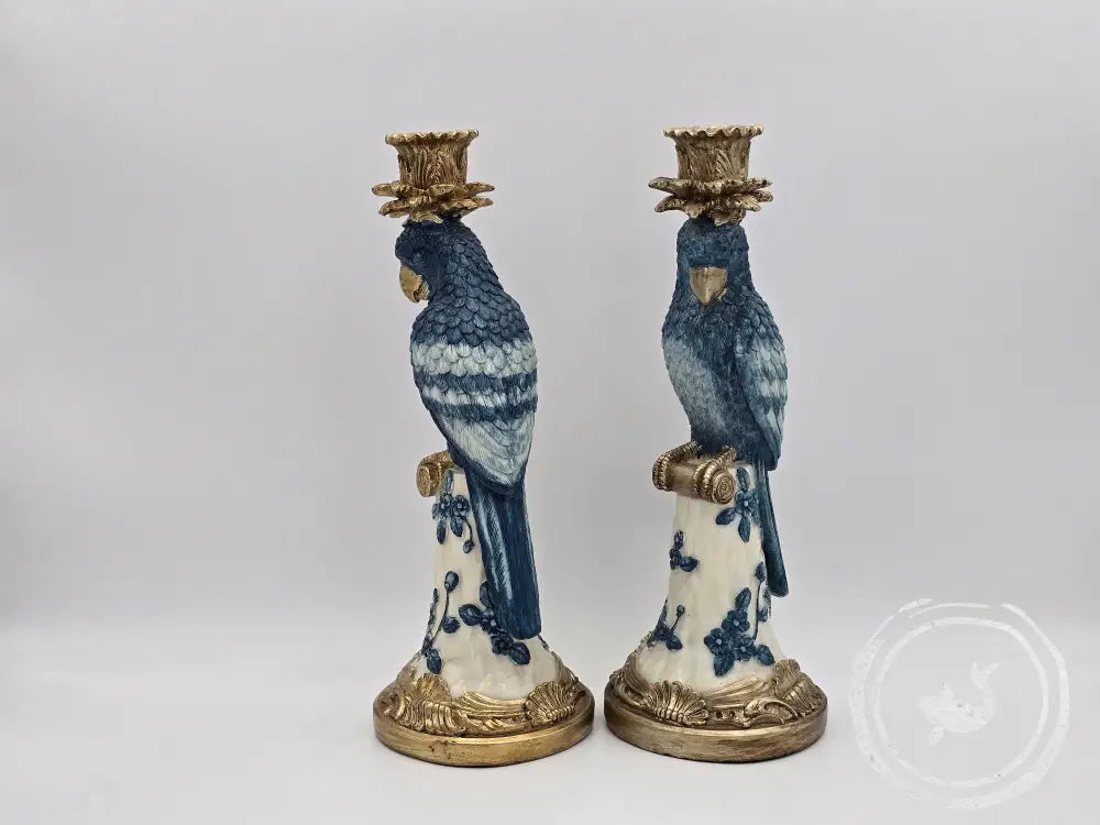 Bird blue kandelaar