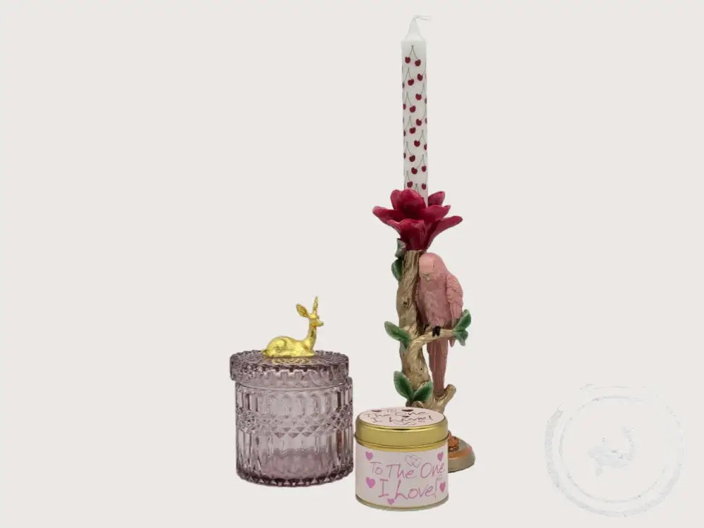 INTERIEURDINGETJES Kandelaar roze Parkiet