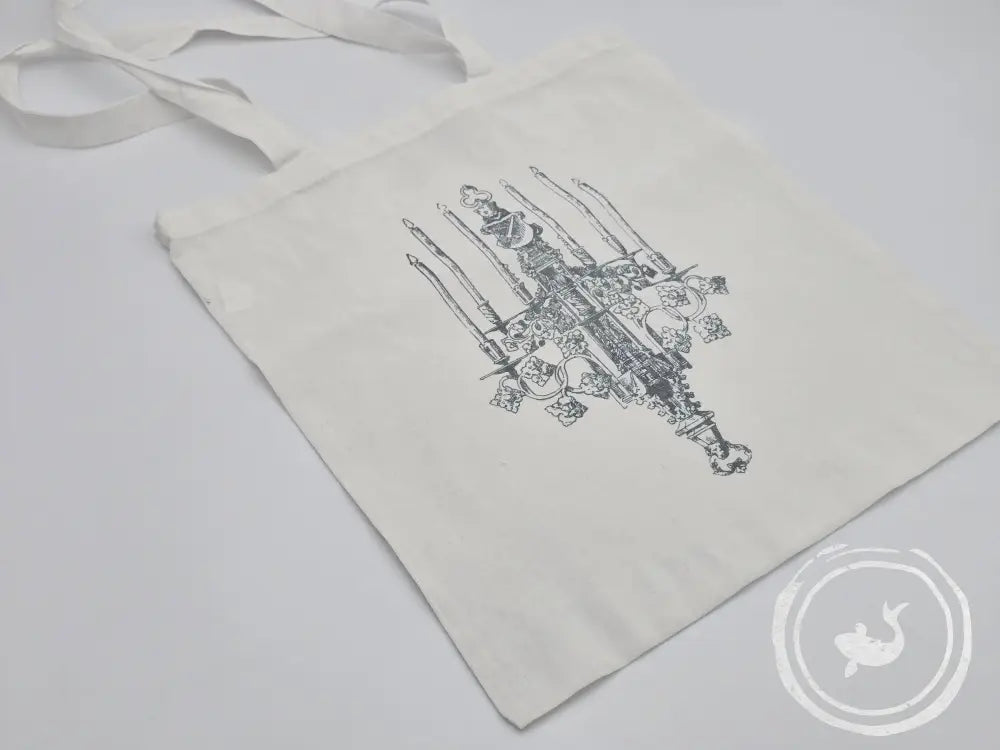 Katoenen tas Chandelier wit of beige White