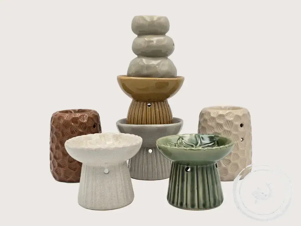 INTERIEURDINGETJES Keramische geurbrander Lotus – beige of groen