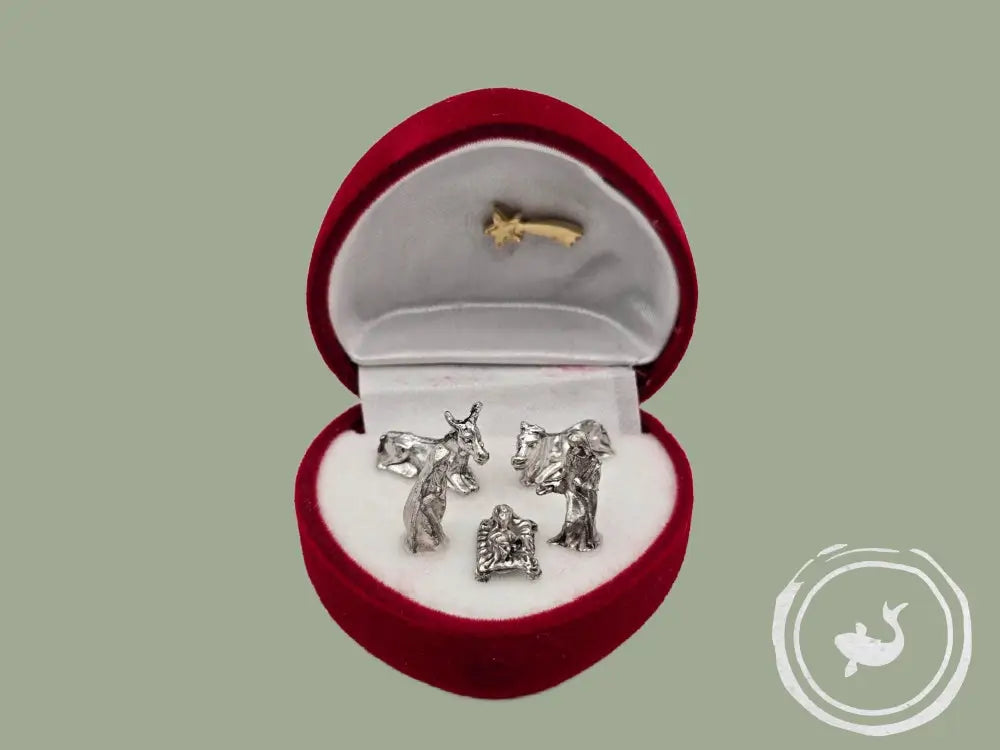 INTERIEURDINGETJES Mini-kerststalletje in fluwelen doosje