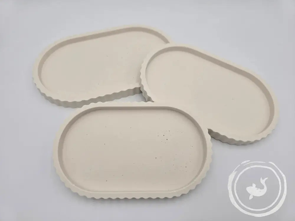 INTERIEURDINGETJES Ovaal ribbel dienblad van eco-resin handgemaakt