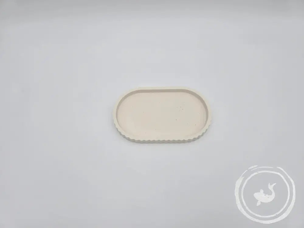 INTERIEURDINGETJES Ovaal ribbel dienblad van eco-resin handgemaakt Klein