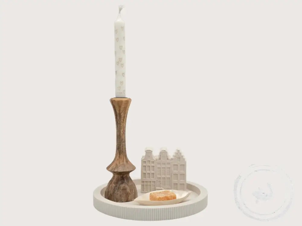 INTERIEURDINGETJES Ronde lage Ribbelschaal van eco-resin handgemaakt