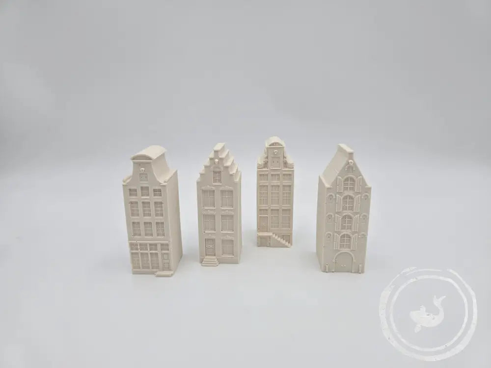 INTERIEURDINGETJES Straatje van 4 Huisjes van eco-resin