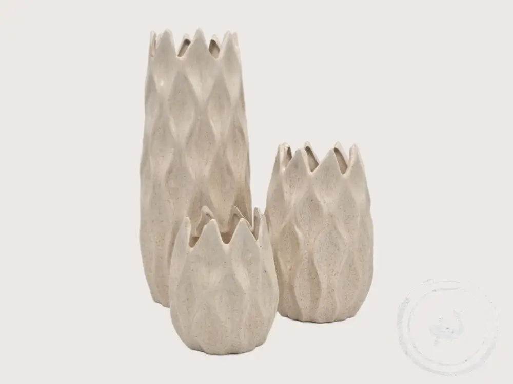 INTERIEURDINGETJES Vaas Flower Beige – Aardewerk in 2 Maten