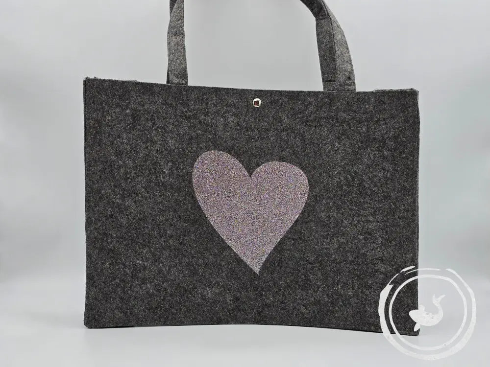 INTERIEURDINGETJES Vilten Tas Hart kleurenglitter