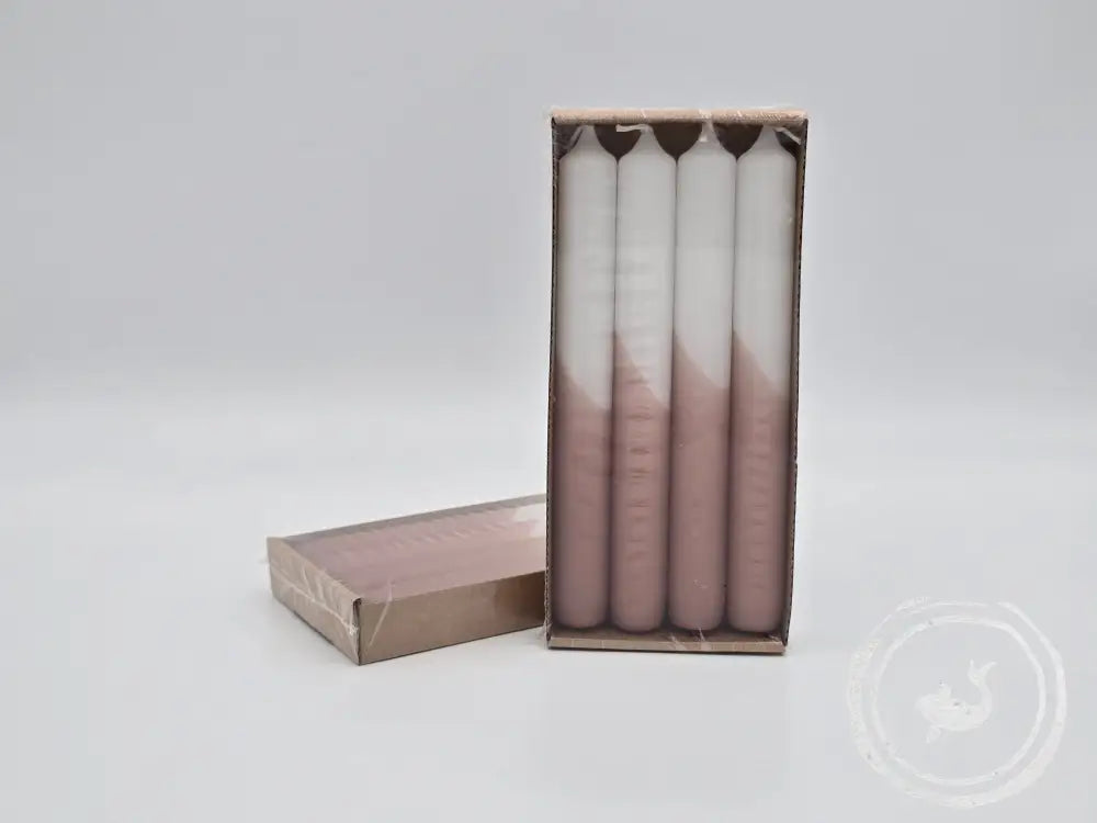 Rustik Lys Gedipte Dinerkaarsen in meerdere kleuren Brique