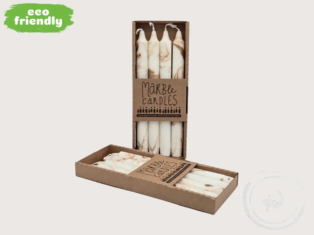 Rustik Lys Kaars Marmer - eco friendly kaars