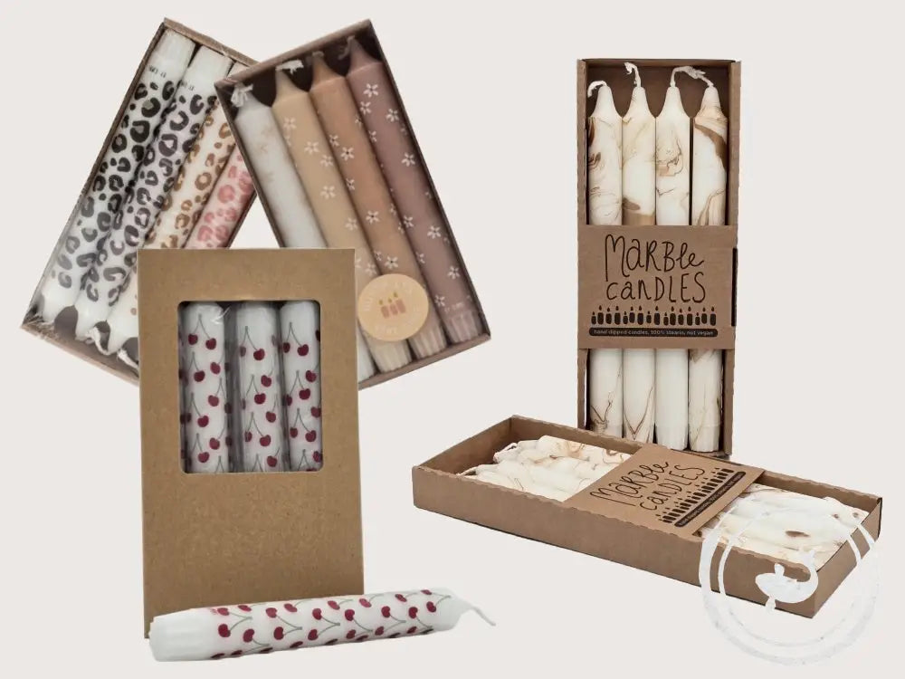 Rustik Lys Kaars Marmer - eco friendly kaars