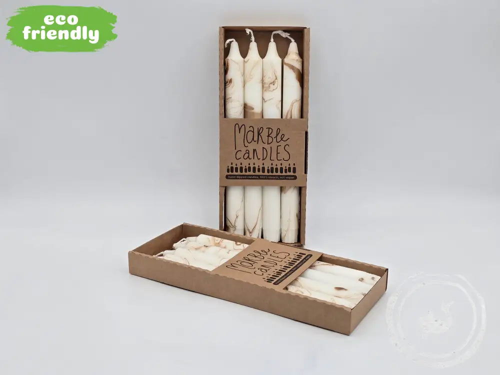 Rustik Lys Kaars Marmer - eco friendly kaars