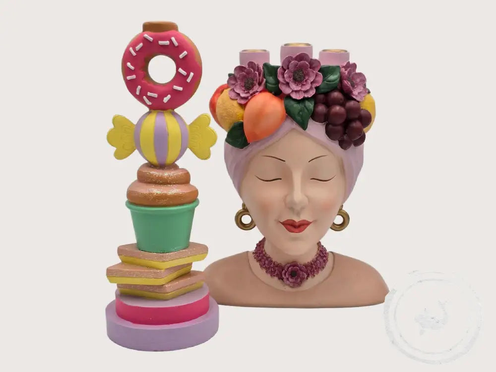 INTERIEURDINGETJES Kandelaar Vrouw met Fruit – Elegant & Sfeervol