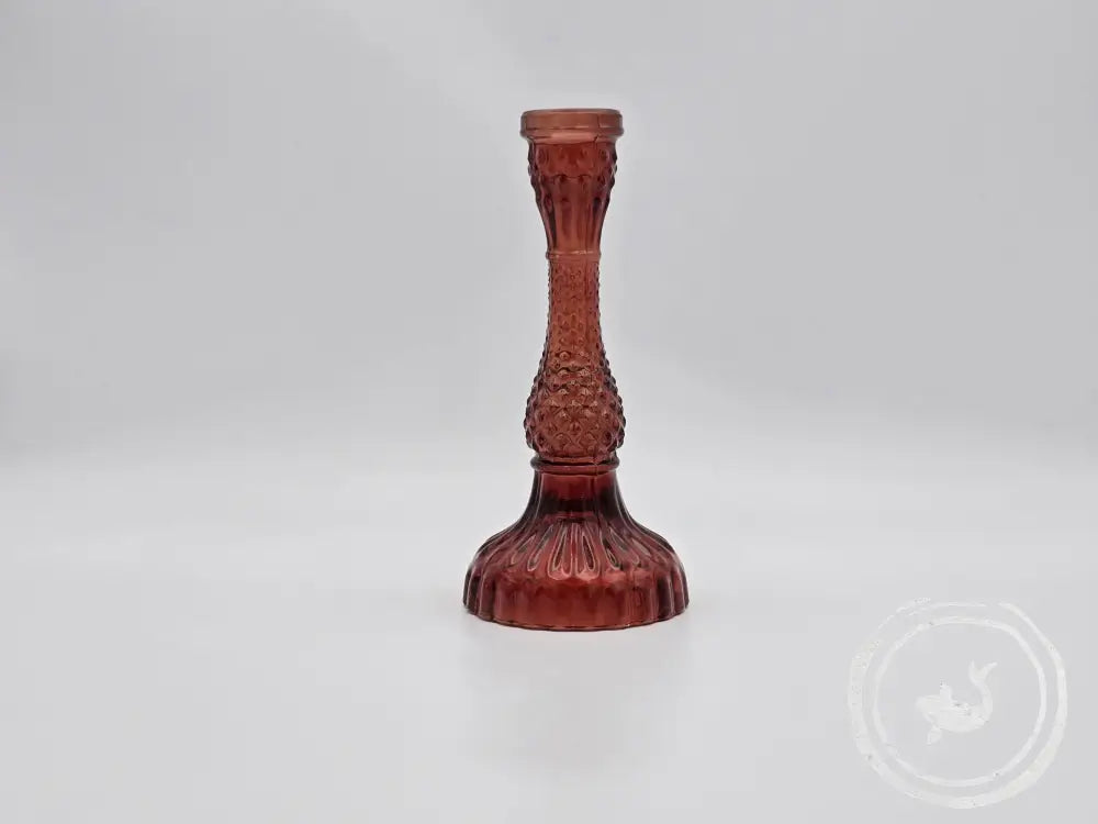 Vintage Kandelaar Glas 21Cm Bronze